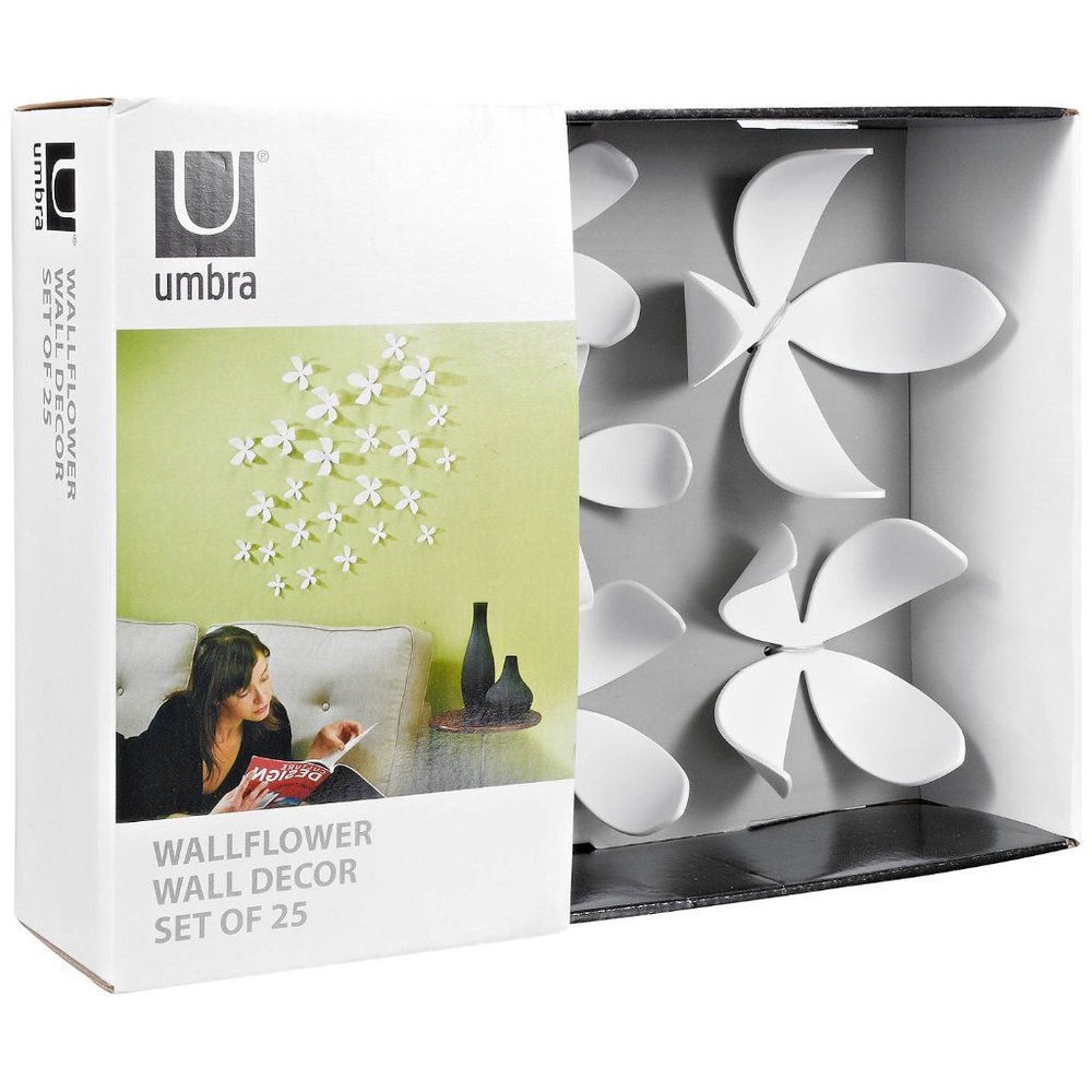 Umbra ~ Wallflower Wall Decor Set of 25 ~ White